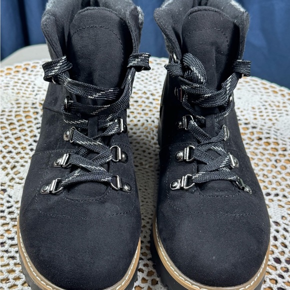 Sonoma Black w/Plaid Women's Hiking Boots Size 9 M Kohl’s Lace Up Ankle  3149 - Picture 8 of 11